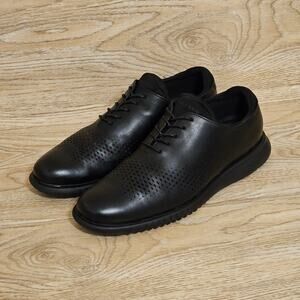 Cole Haan ZEROGRAND Black Leather Laser Wingtip Oxfords Mens Size 10.5 M Shoes
